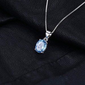 💎 2.36ct Blue Topaz Pendant - 925 Sterling Silver
